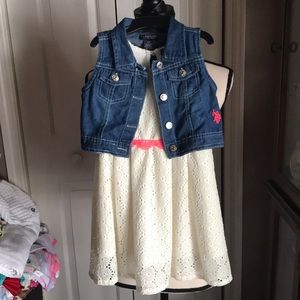 US Polo ASSN dress and vest 3T